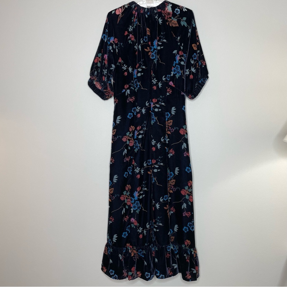 Sea New York Floral Velvet Midi Dress - Black and Blue - Picture 11 of 11